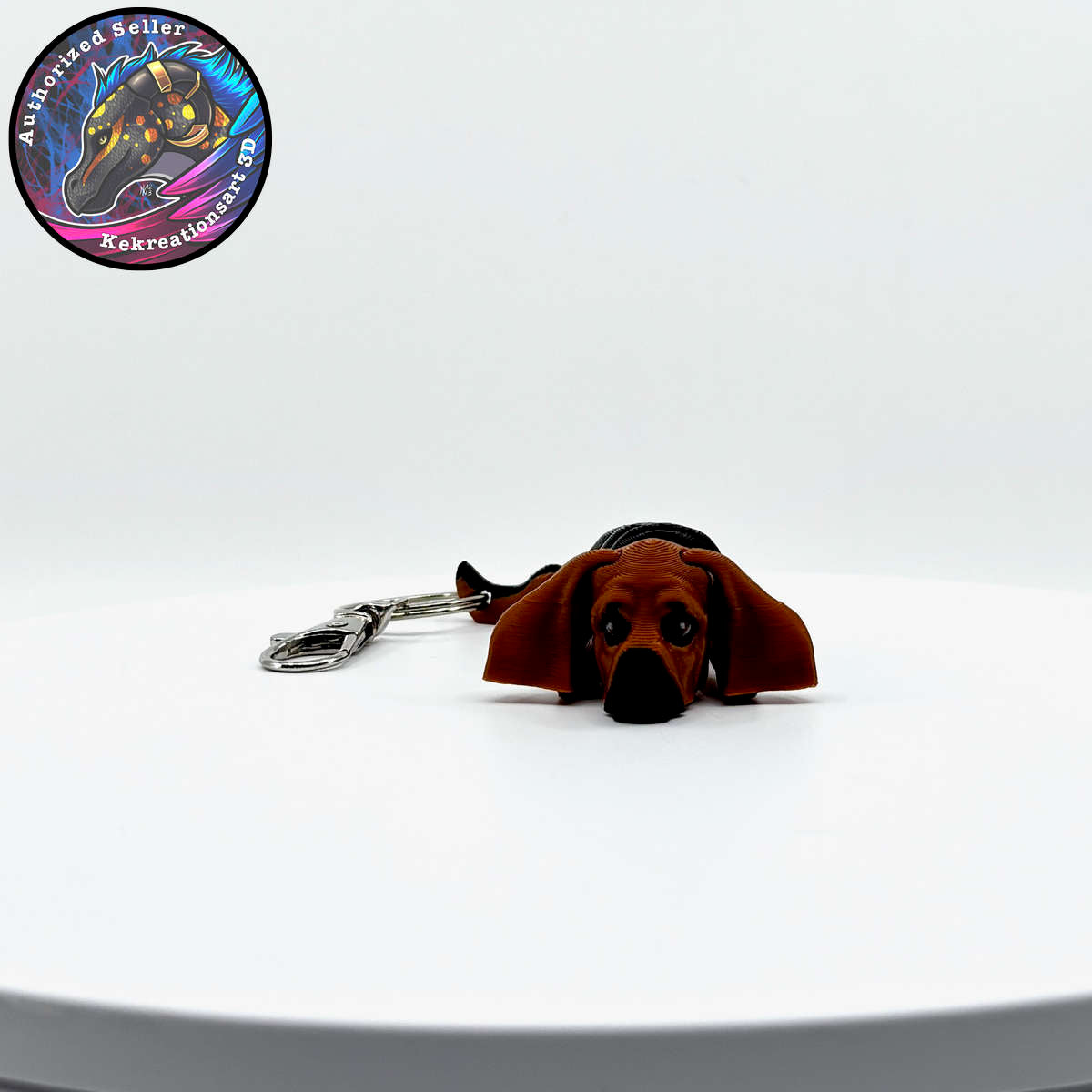 Hound Group Dog Keychain Zipper Pull Flexi Fidget Cute Puppy Articulating 3D