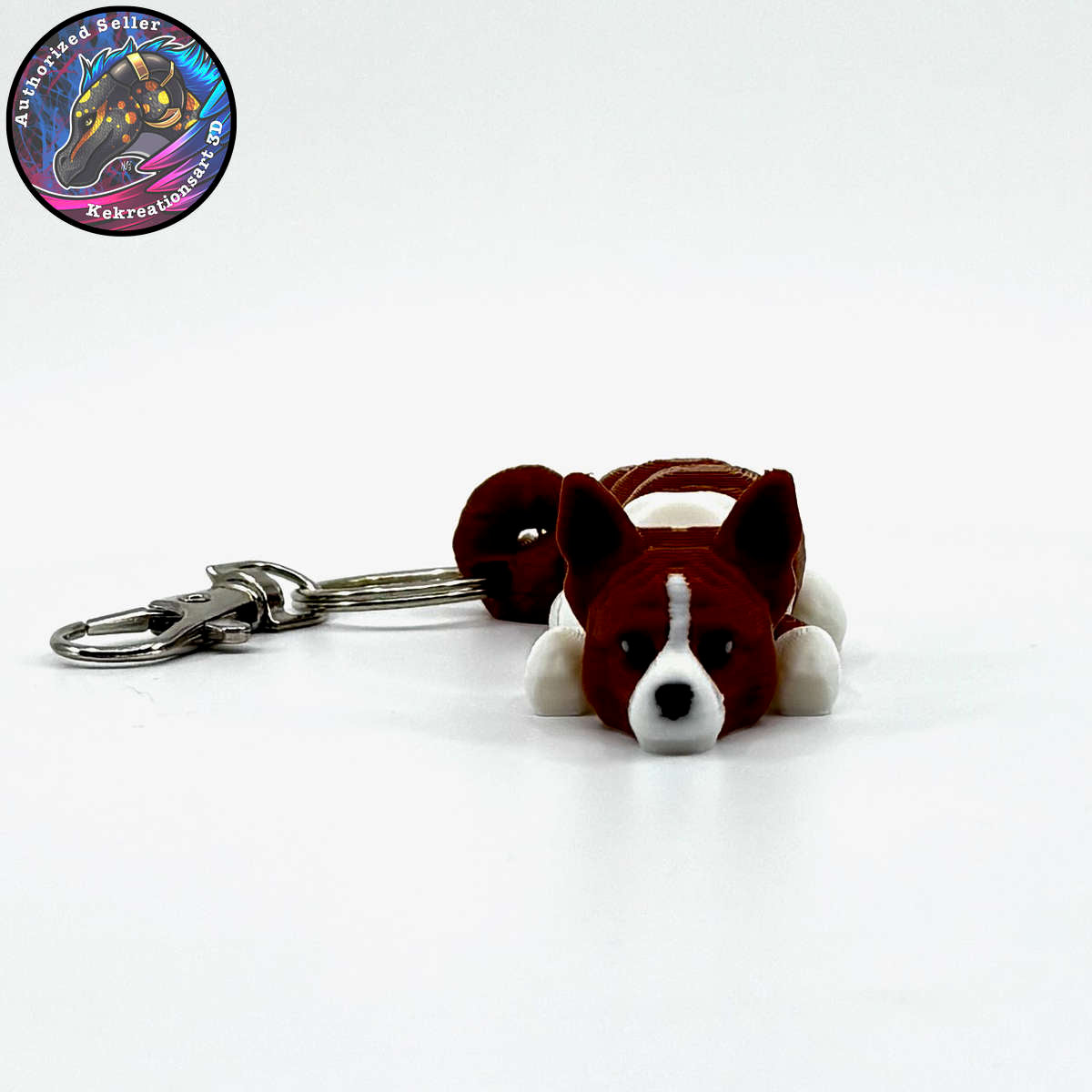 Hound Group Dog Keychain Zipper Pull Flexi Fidget Cute Puppy Articulating 3D