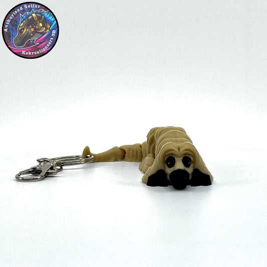 Hound Group Dog Keychain Zipper Pull Flexi Fidget Cute Puppy Articulating 3D