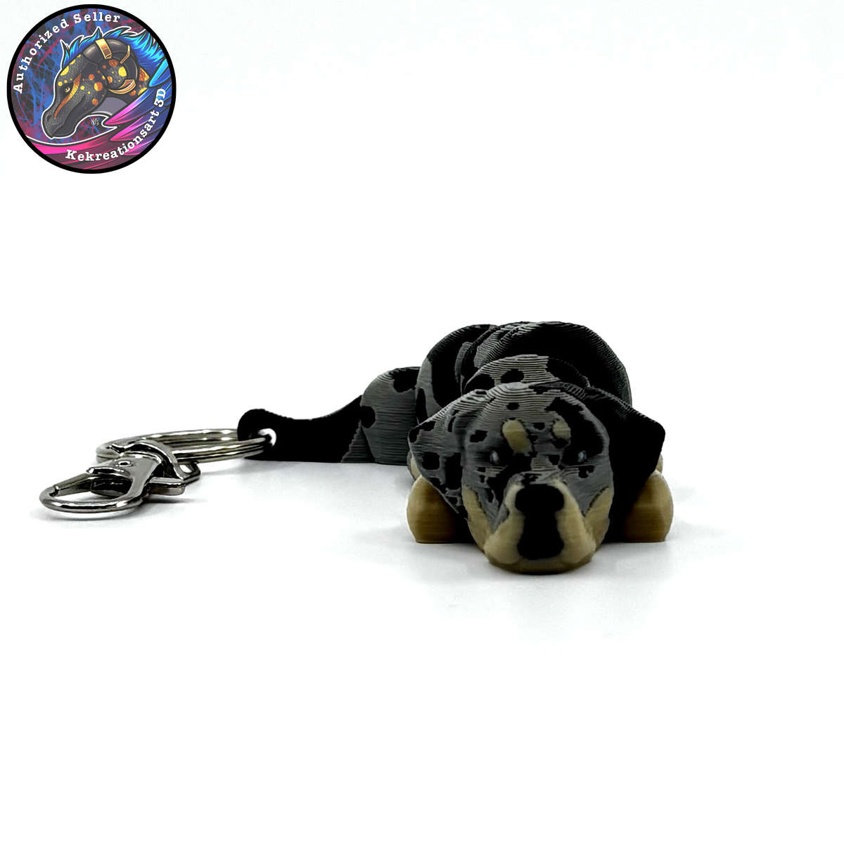 Herding Group Dog Keychain Zipper Pull Flexi Fidget Cute Puppy Articulating 3D