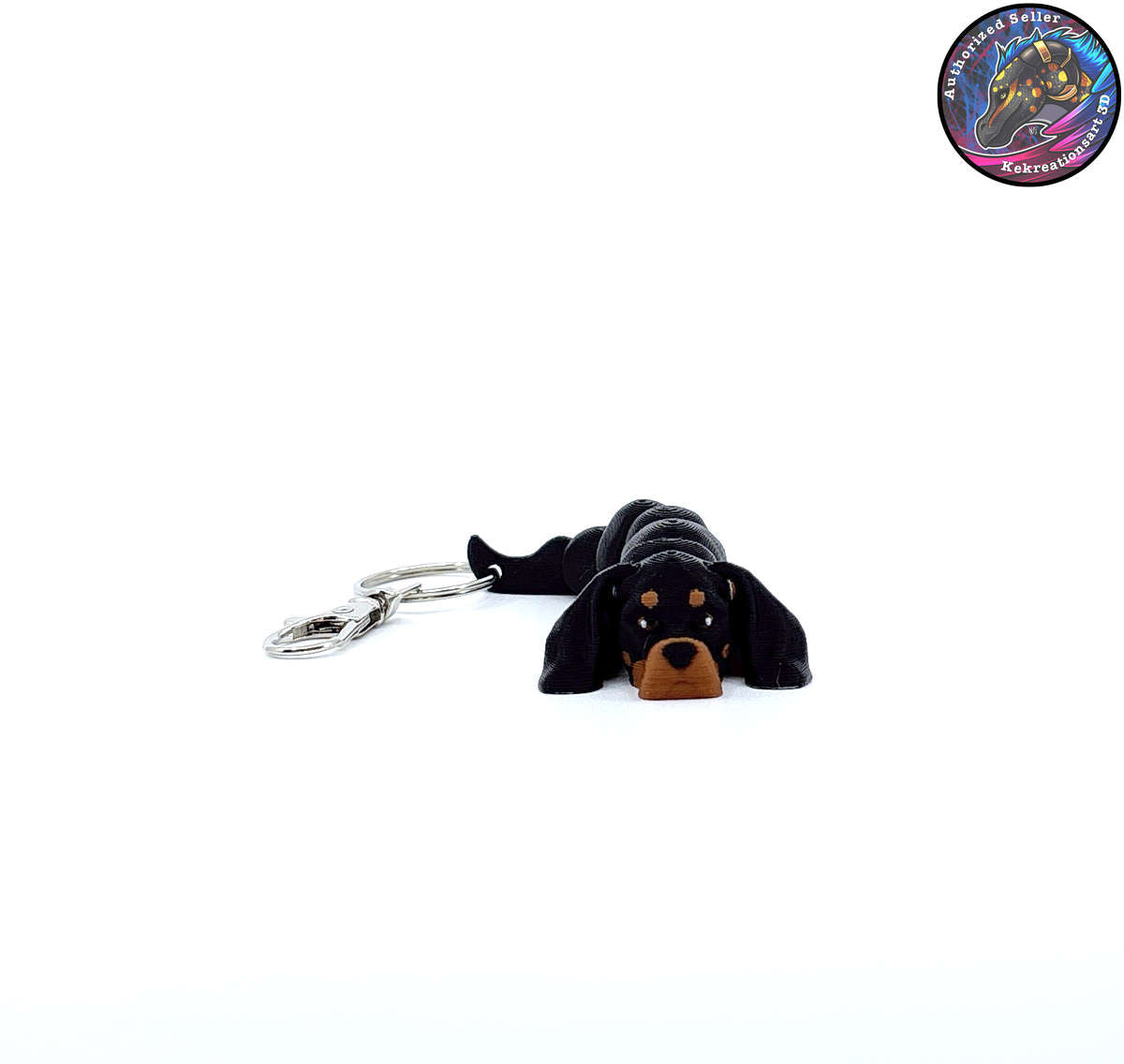 Hound Group Dog Keychain Zipper Pull Flexi Fidget Cute Puppy Articulating 3D