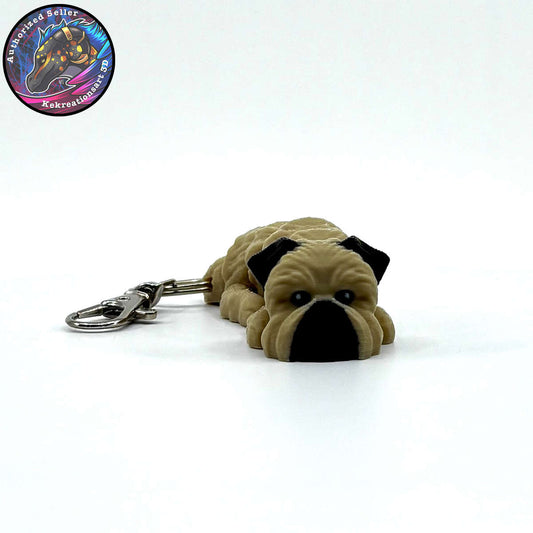 Toy Group Dog Keychain Zipper Pull Flexi Fidget Cute Puppy Articulating 3D