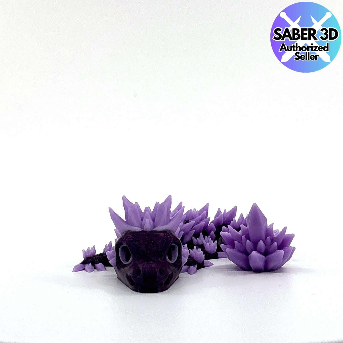 Glow-in-the-Dark Baby Crystal Dragon Keychain Bag Charm Zipper Pull Flexi Fidget Articulating 3D