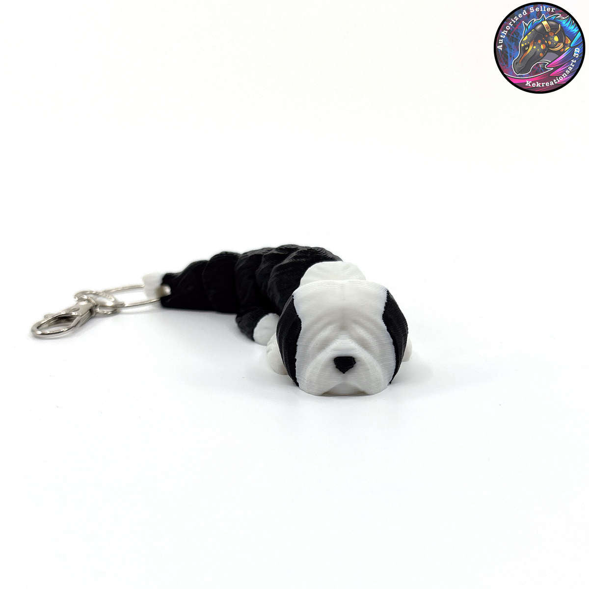 Herding Group Dog Keychain Zipper Pull Flexi Fidget Cute Puppy Articulating 3D