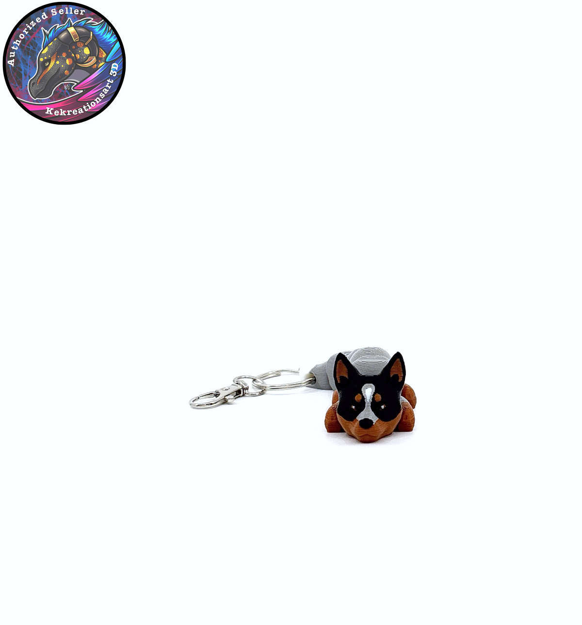 Herding Group Dog Keychain Zipper Pull Flexi Fidget Cute Puppy Articulating 3D