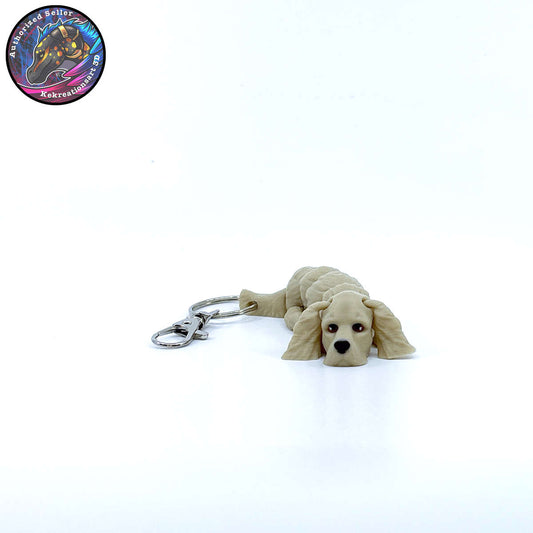 Sporting Group Dog Keychain Zipper Pull Flexi Fidget Cute Puppy Articulating 3D