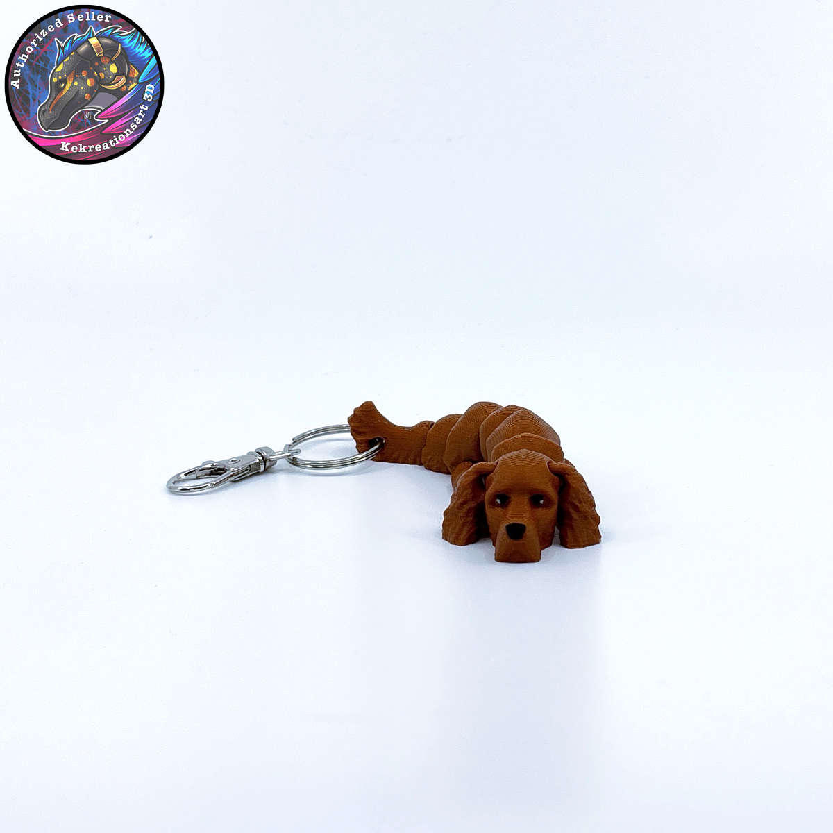 Sporting Group Dog Keychain Zipper Pull Flexi Fidget Cute Puppy Articulating 3D