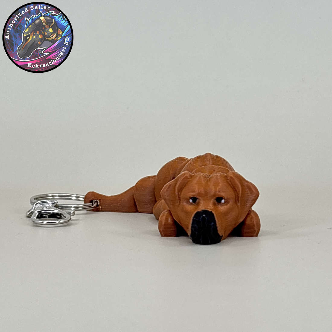 Hound Group Dog Keychain Zipper Pull Flexi Fidget Cute Puppy Articulating 3D