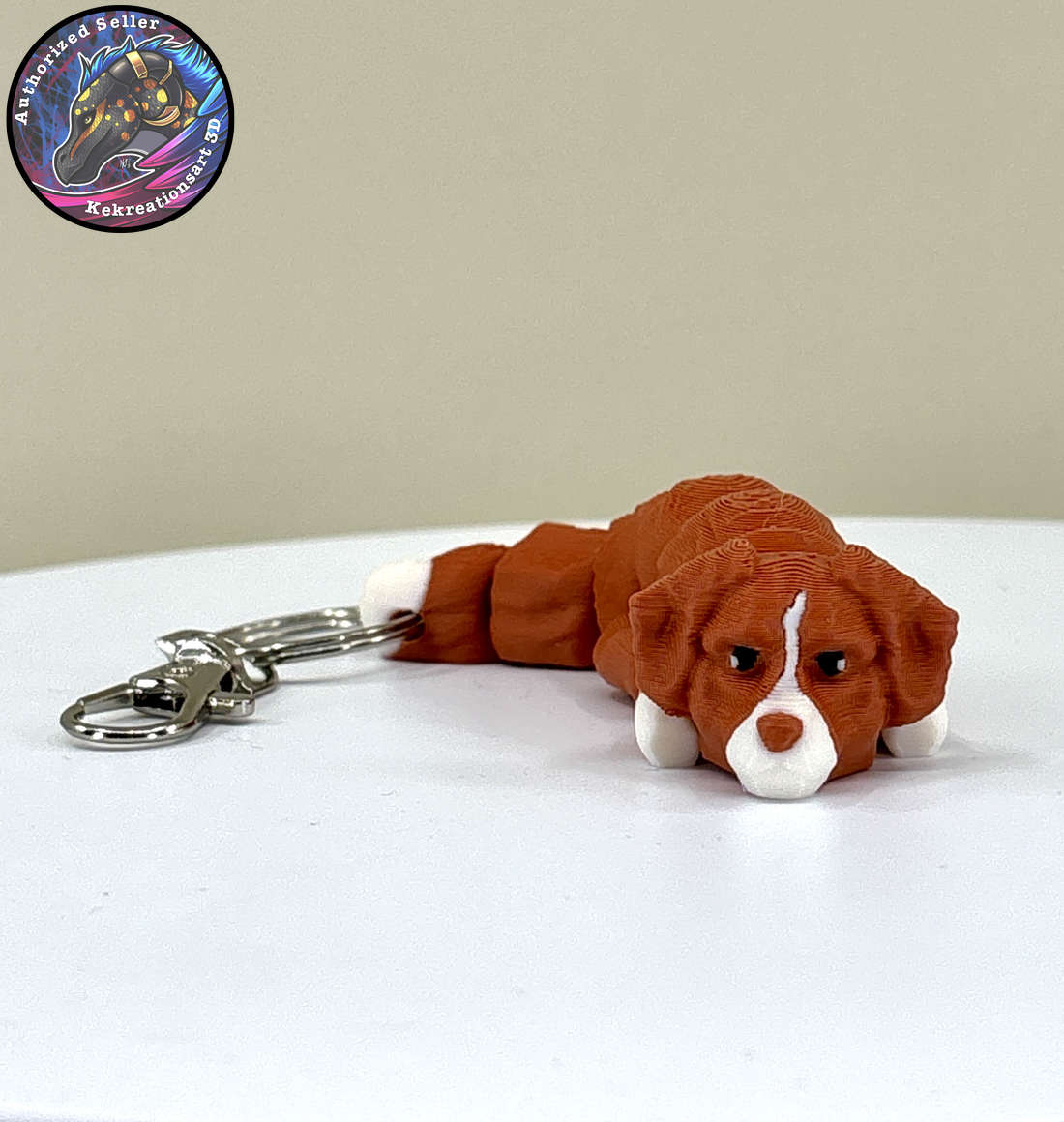 Sporting Group Dog Keychain Zipper Pull Flexi Fidget Cute Puppy Articulating 3D