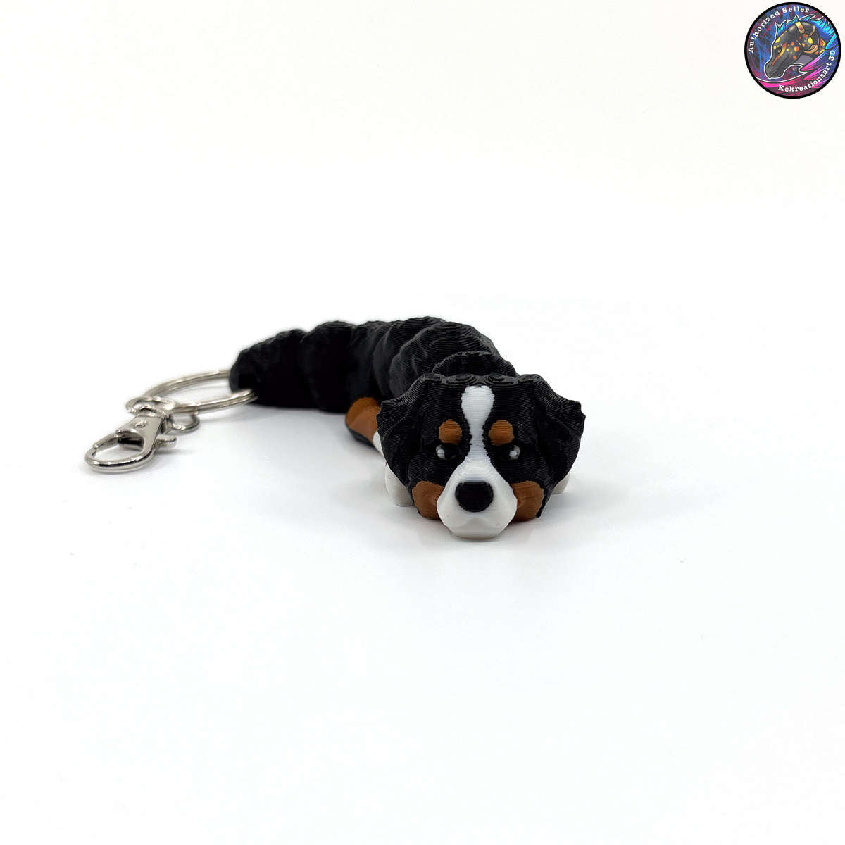 Working Group Dog Keychain Zipper Pull Flexi Fidget Cute Puppy Articulating 3D