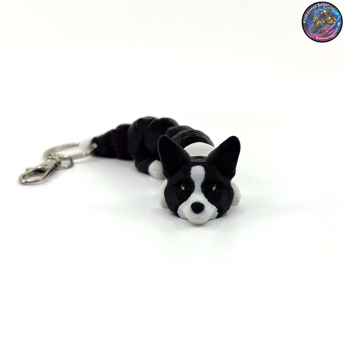 Herding Group Dog Keychain Zipper Pull Flexi Fidget Cute Puppy Articulating 3D
