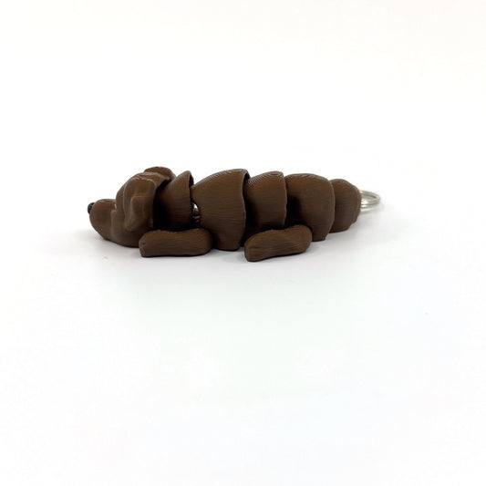 Chocolate Labrador Retriever Dog Keychain Zipper Pull Flexi Fidget Cute Puppy Articulating 3D