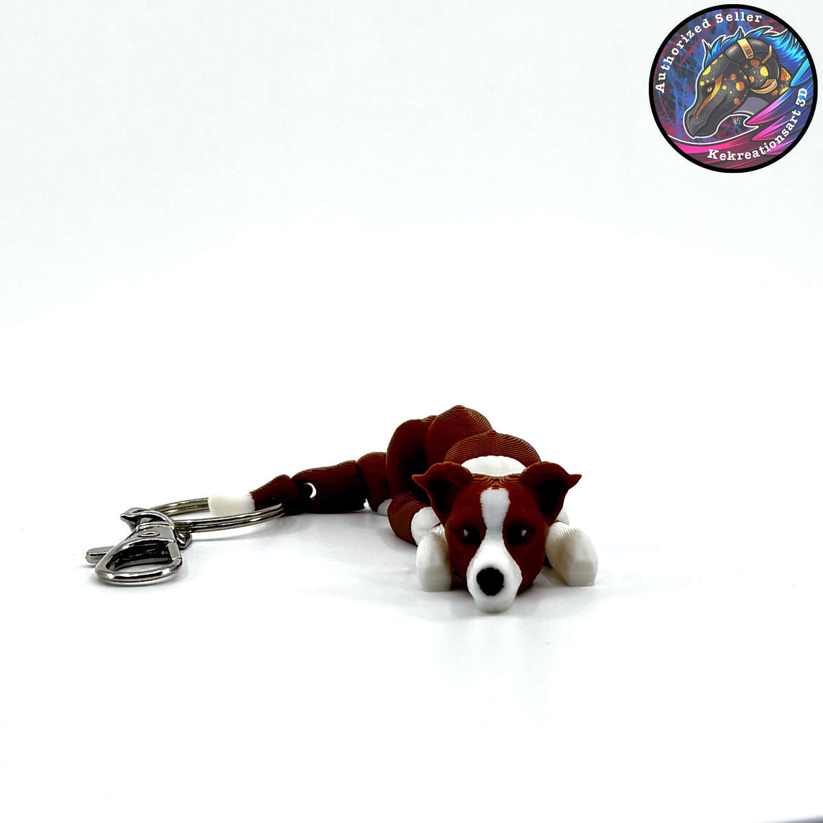 Hound Group Dog Keychain Zipper Pull Flexi Fidget Cute Puppy Articulating 3D