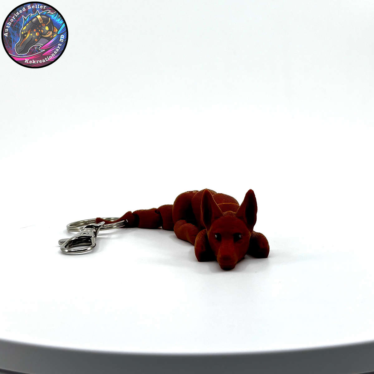Hound Group Dog Keychain Zipper Pull Flexi Fidget Cute Puppy Articulating 3D