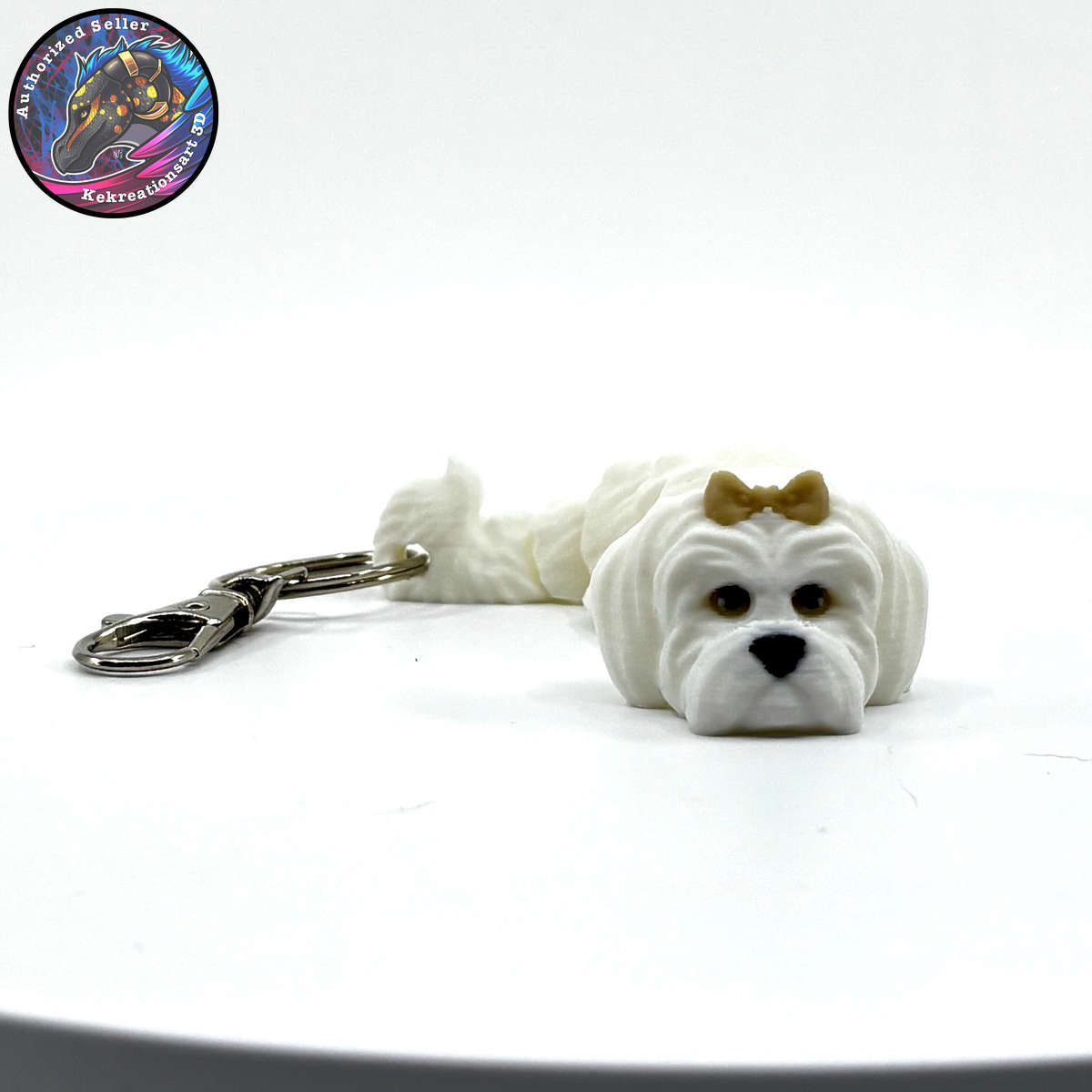 Toy Group Dog Keychain Zipper Pull Flexi Fidget Cute Puppy Articulating 3D