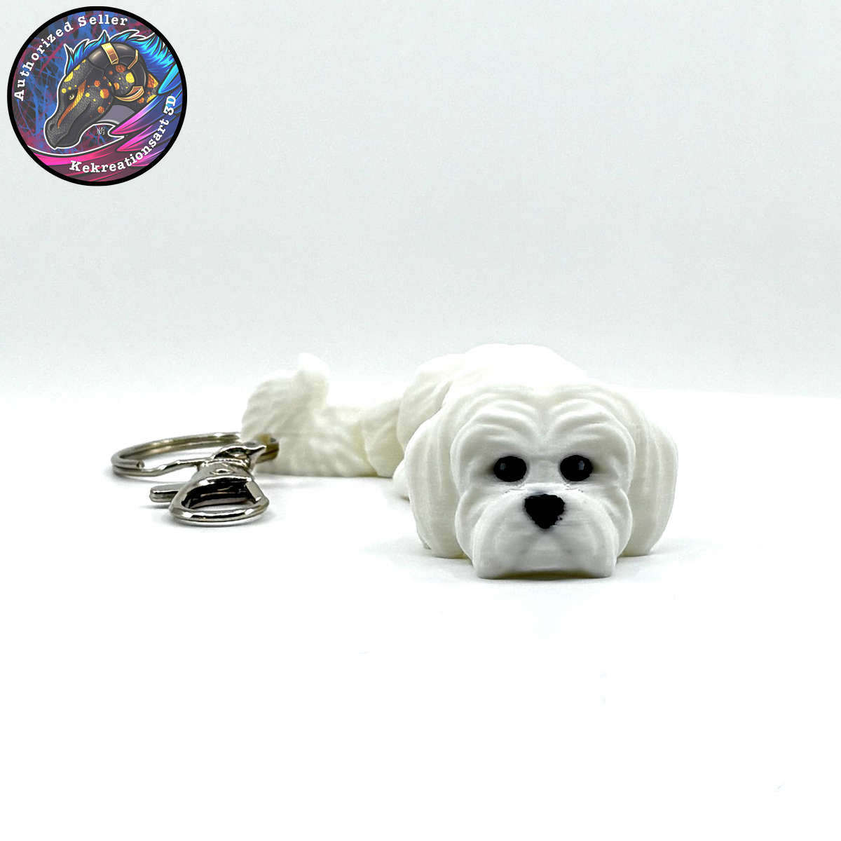 Toy Group Dog Keychain Zipper Pull Flexi Fidget Cute Puppy Articulating 3D