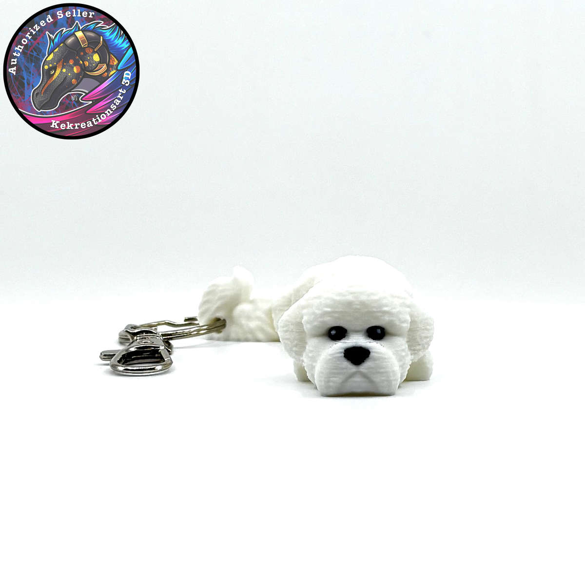Non-Sporting Group Dog Keychain Zipper Pull Flexi Fidget Cute Puppy Articulating 3D