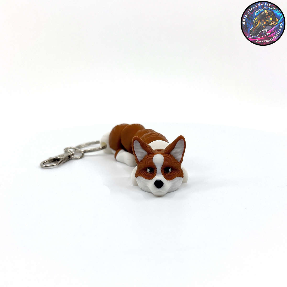 Herding Group Dog Keychain Zipper Pull Flexi Fidget Cute Puppy Articulating 3D