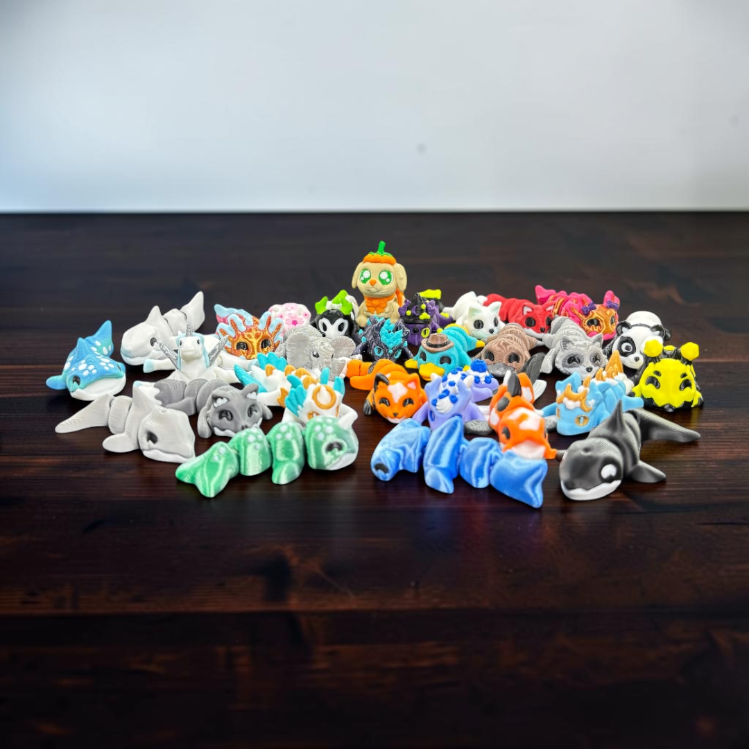 Mini Flexi Friends - Pocket Fidget Animals for Travel, School, Desk