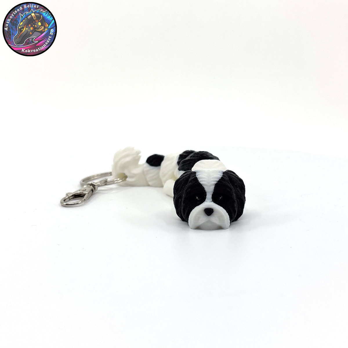 Toy Group Dog Keychain Zipper Pull Flexi Fidget Cute Puppy Articulating 3D