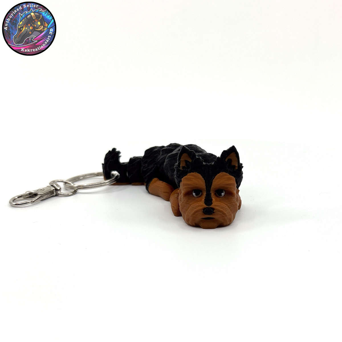 Toy Group Dog Keychain Zipper Pull Flexi Fidget Cute Puppy Articulating 3D