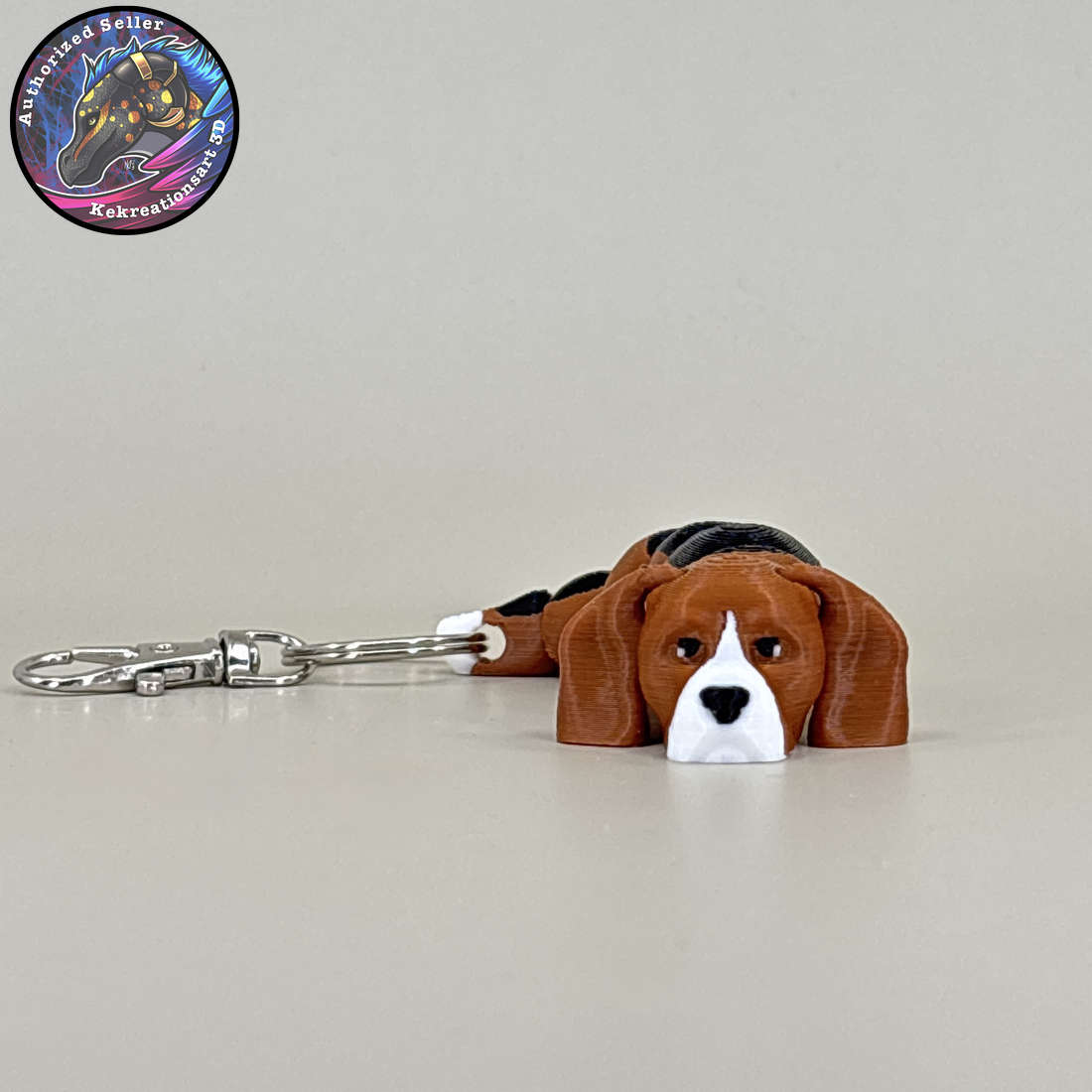 Hound Group Dog Keychain Zipper Pull Flexi Fidget Cute Puppy Articulating 3D