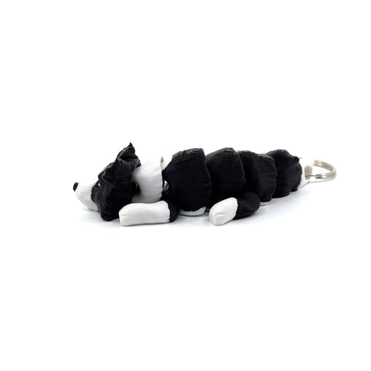 Border Collie Dog Keychain Zipper Pull Flexi Fidget Cute Puppy Articulating 3D