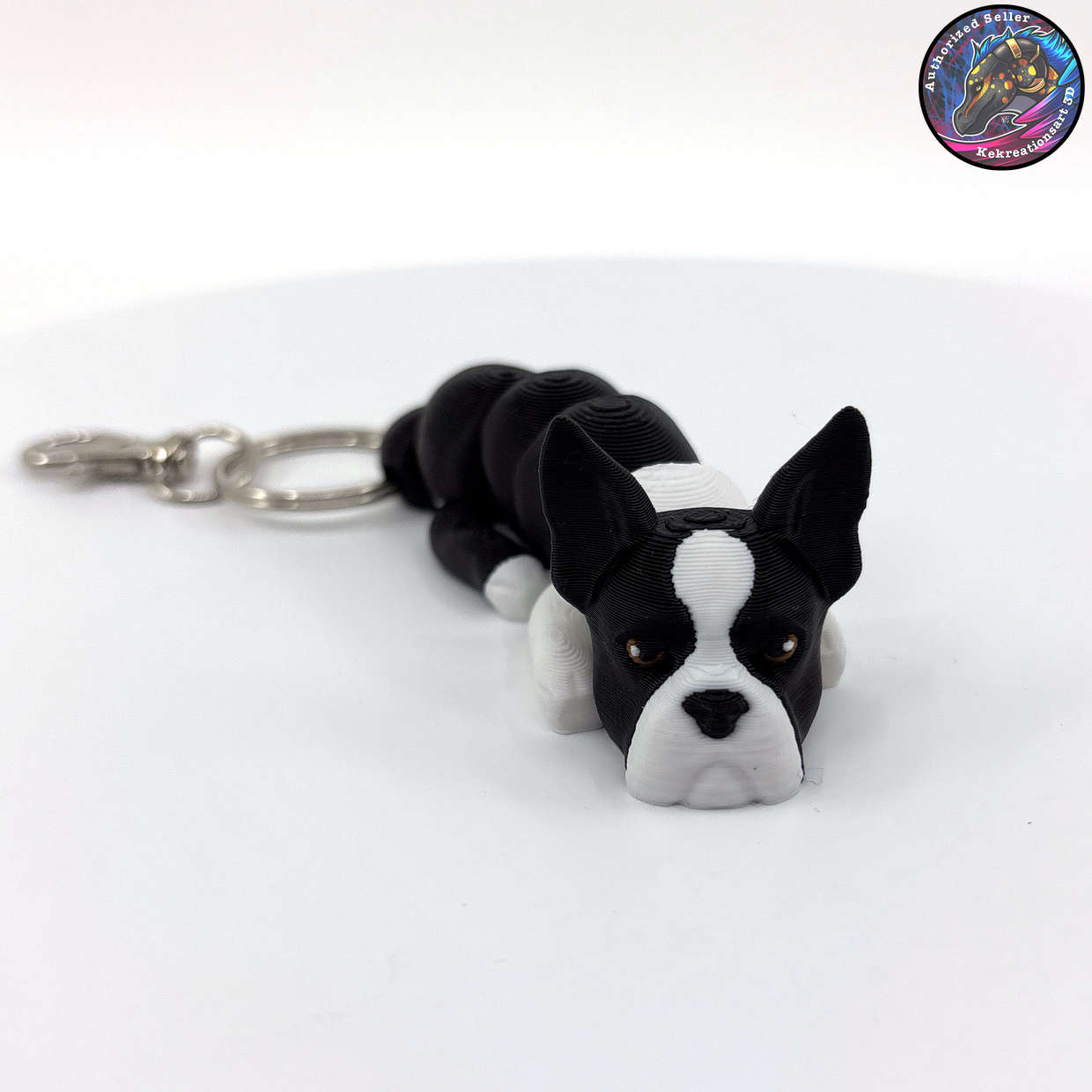 Non-Sporting Group Dog Keychain Zipper Pull Flexi Fidget Cute Puppy Articulating 3D