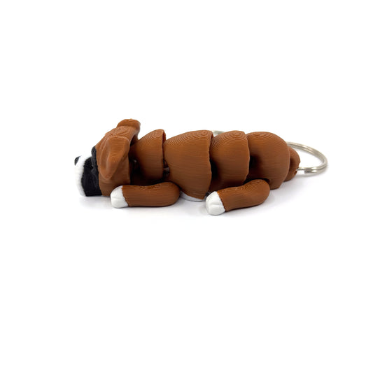 Boxer Dog Keychain Zipper Pull Flexi Fidget Cute Puppy Articulating 3D