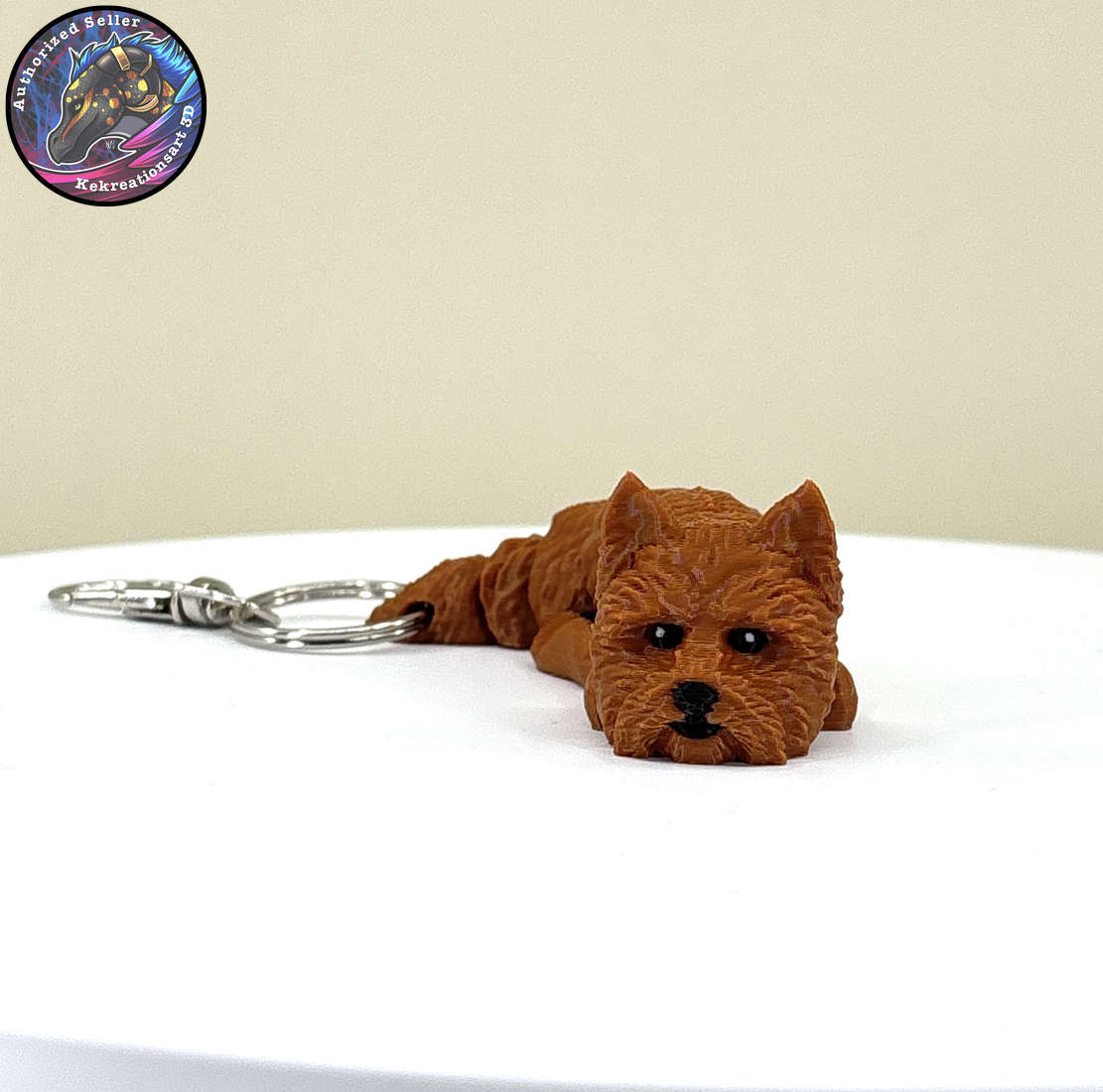 Terrier Group Dog Keychain Zipper Pull Flexi Fidget Cute Puppy Articulating 3D