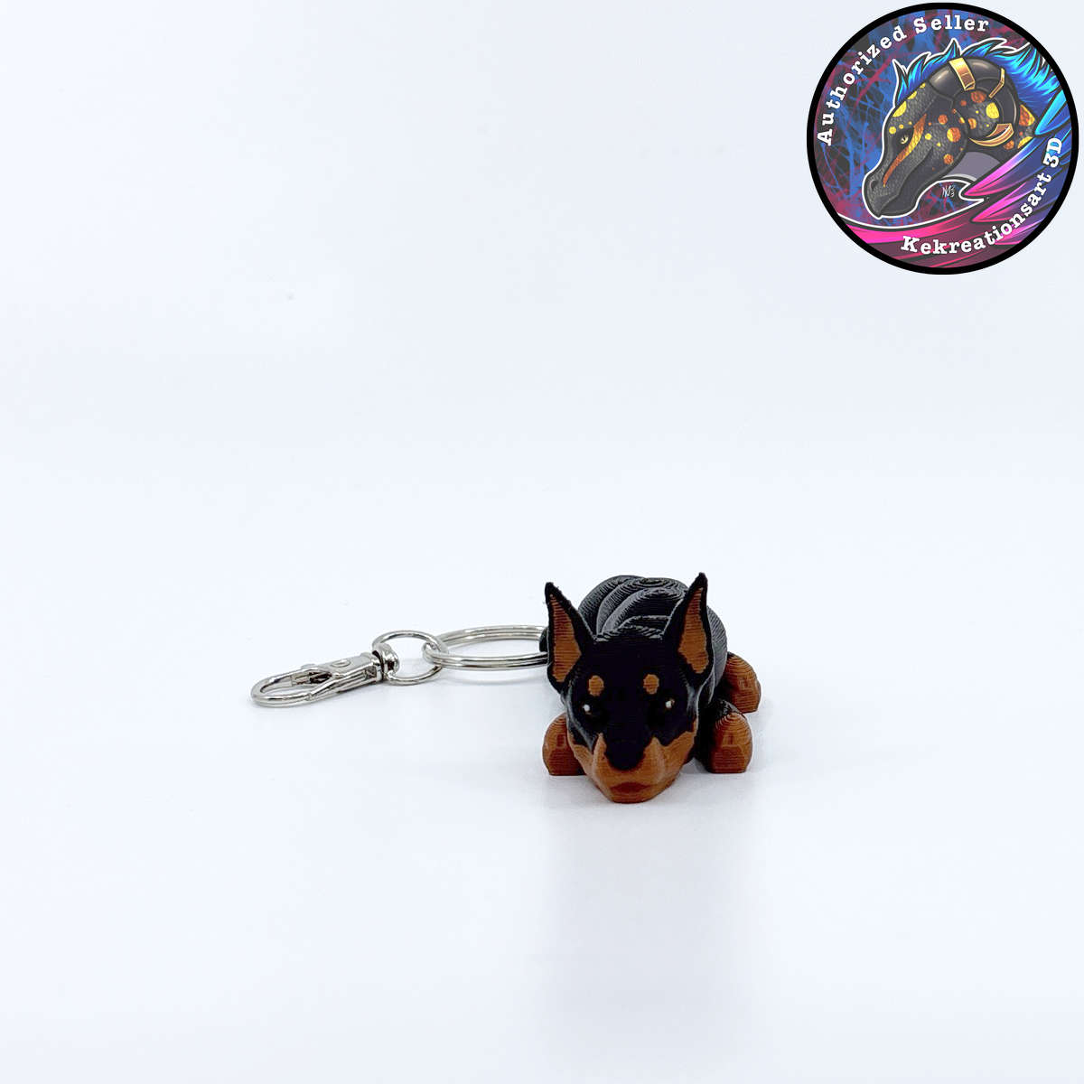 Working Group Dog Keychain Zipper Pull Flexi Fidget Cute Puppy Articulating 3D
