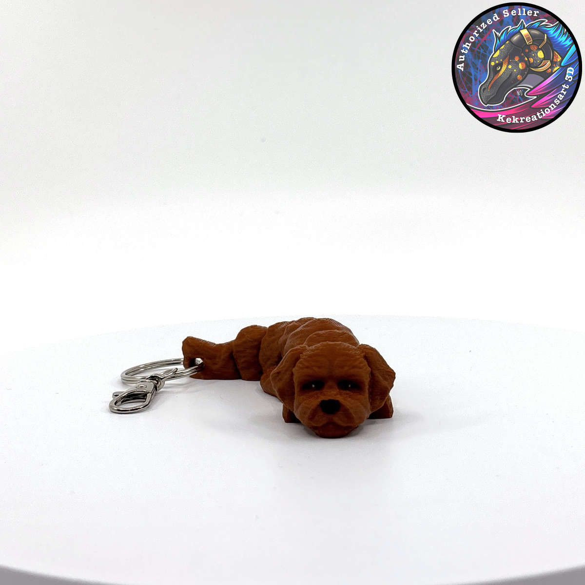 Non-Sporting Group Dog Keychain Zipper Pull Flexi Fidget Cute Puppy Articulating 3D