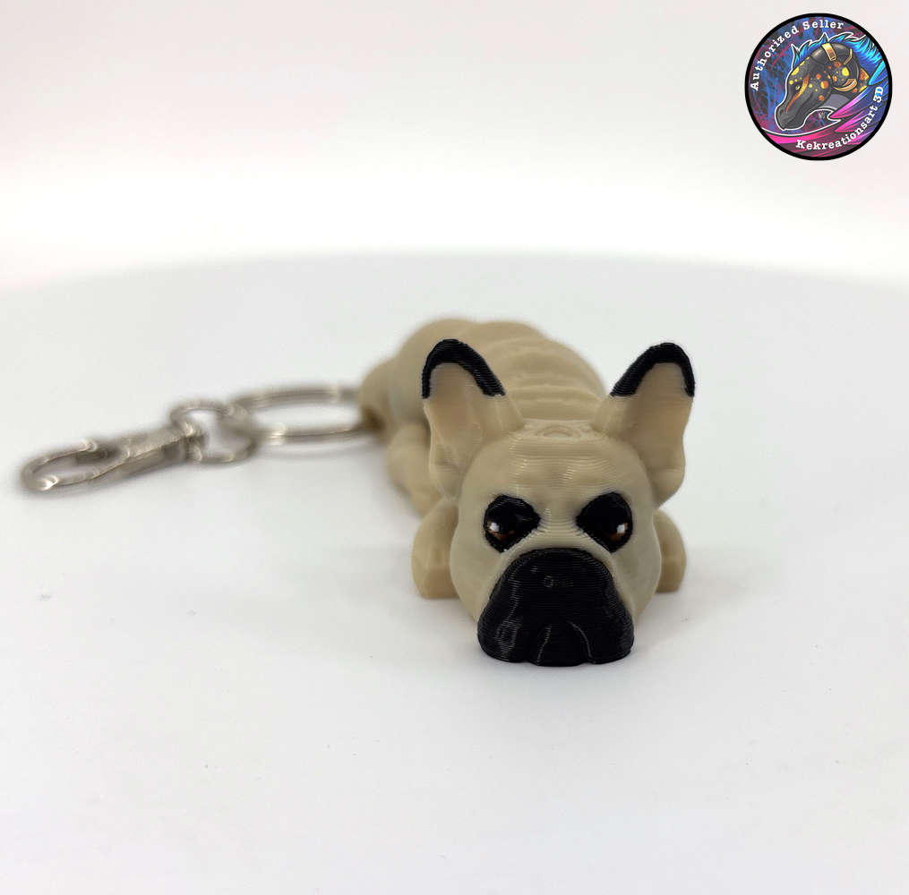 Non-Sporting Group Dog Keychain Zipper Pull Flexi Fidget Cute Puppy Articulating 3D