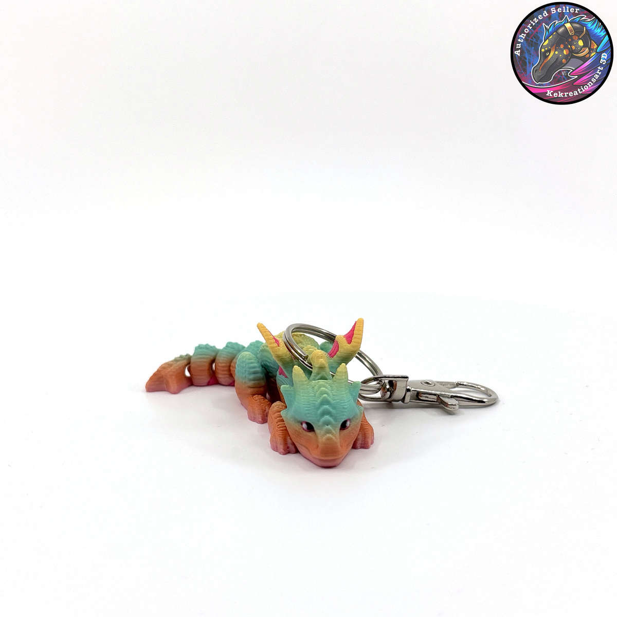 Front View of spring dragon keychain